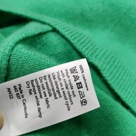 John Lewis Green Soft Cashmere Turtleneck Pullover Sweater Women's Size 8 - Picture 6 of 12